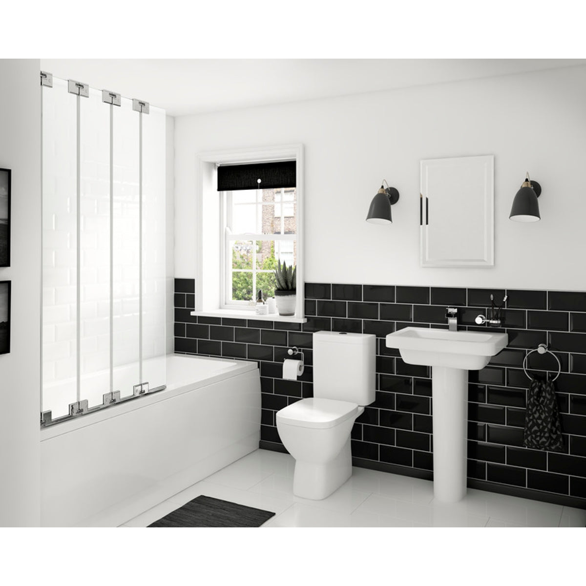 Verona Metro White Gloss Ceramic Tile 100 x 200mm Pack of 50 824975.