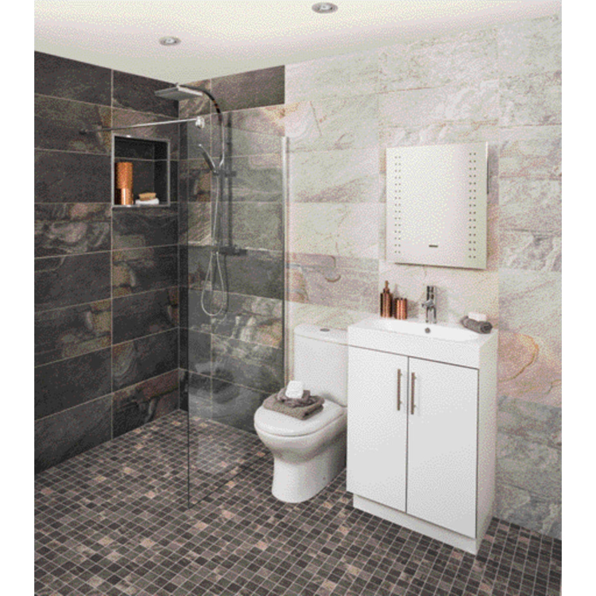 Johnson Tiles Aspen Textured Porcelain Tile Silver and Grey 298mm x 598mm