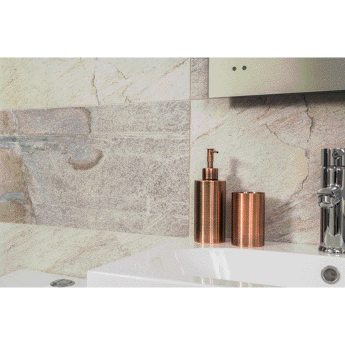 Johnson Tiles Aspen Textured Porcelain Tile Silver and Grey 298mm x 598mm