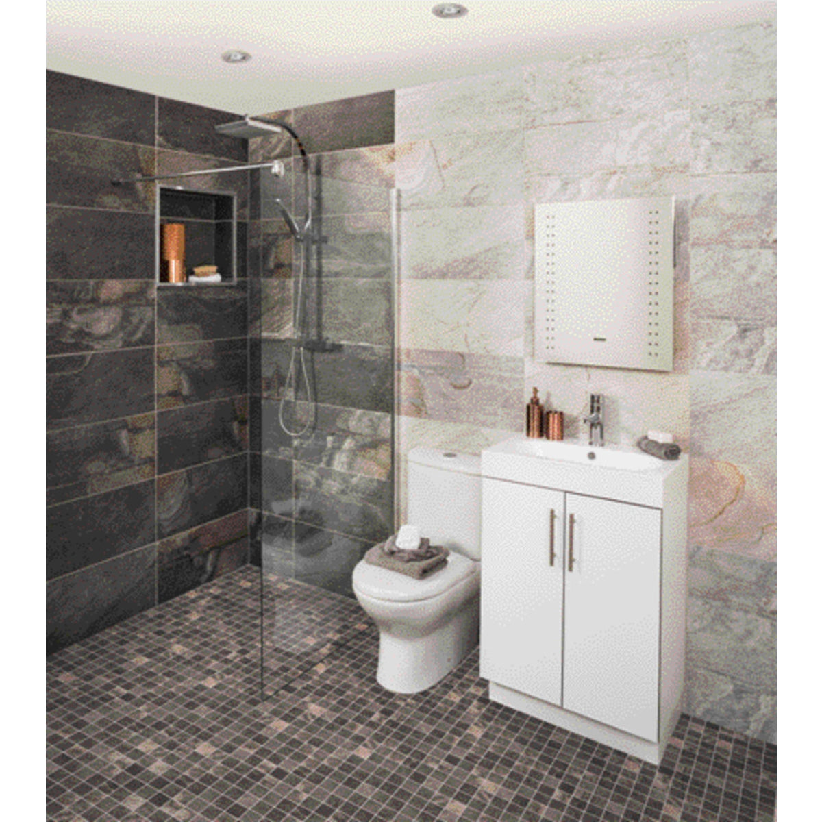 Johnson Tiles Aspen Textured Porcelain Tile Carbon Grey 298mm x 598mm