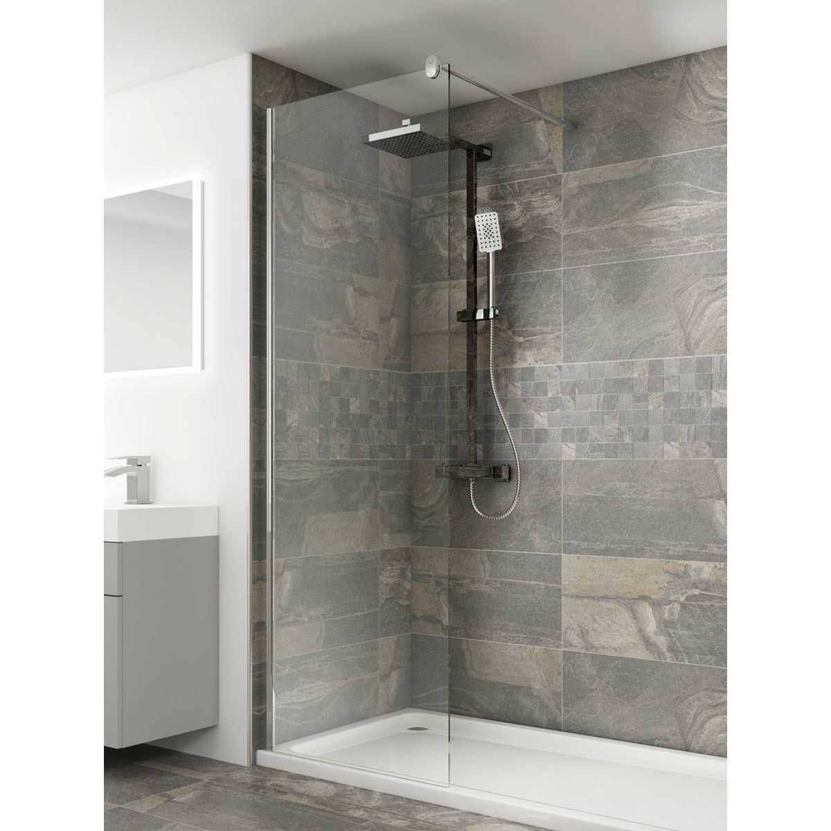 Johnson Tiles Aspen Textured Porcelain Tile Carbon Grey 298mm x 598mm