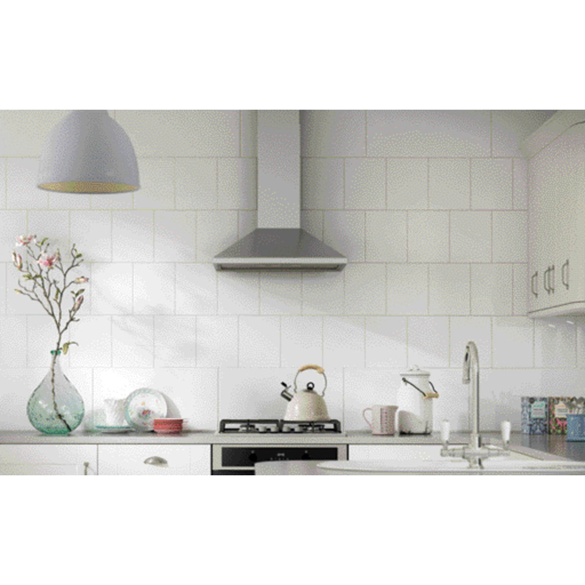 Johnson Tiles Whites Ceramic Gloss Tile White 200mm x 250mm