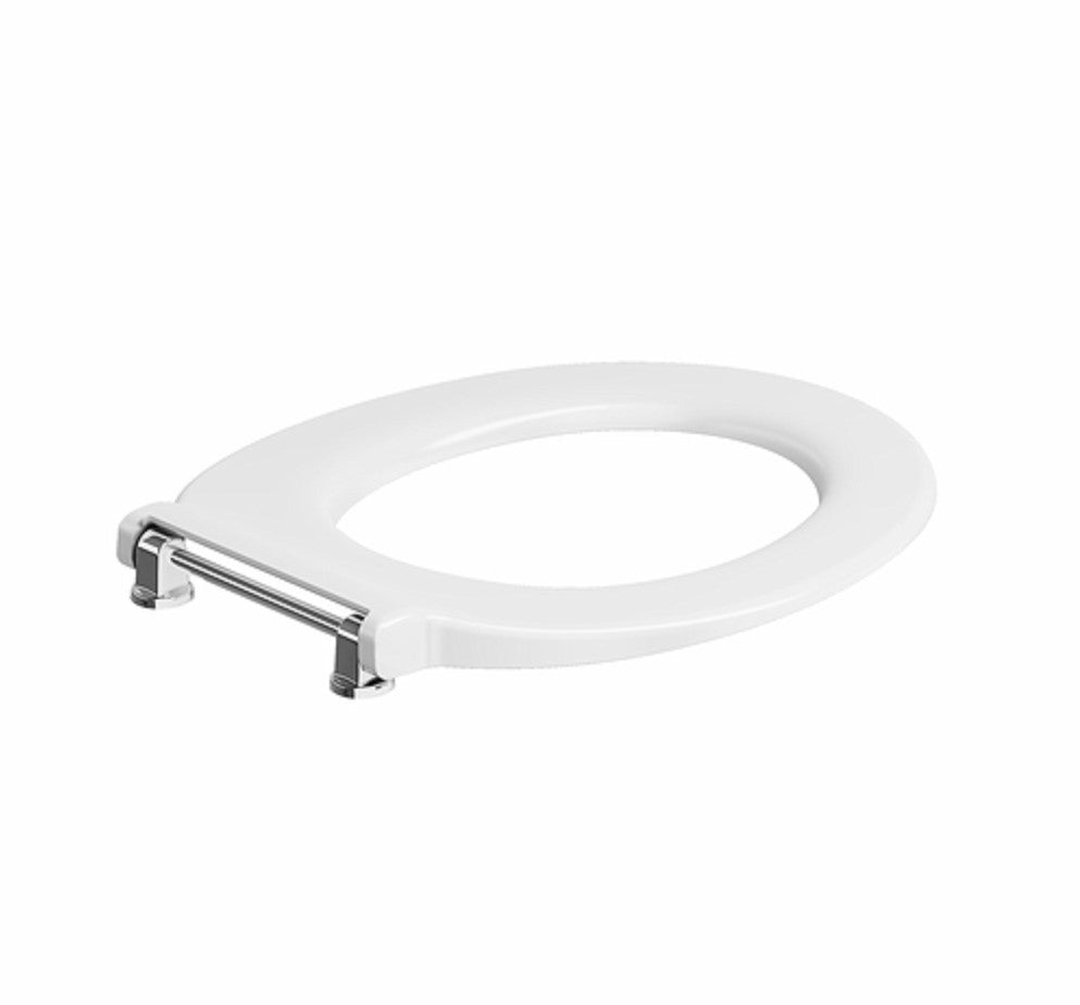 Twyford Avalon WC seat ring, barrier-free, antibacterial, fastening from above: Soft-closing mechanism=no, Fastening=from above, sigl white RAl 9003