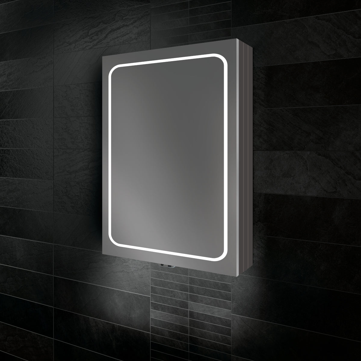 HiB Vapor LED Illumited Aluminium Mirror Cabinet 500mm x 700mm 51400