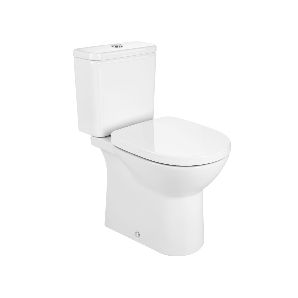 Roca Debba Round Rimless Close-Coupled  Open Back Toilet Pan White