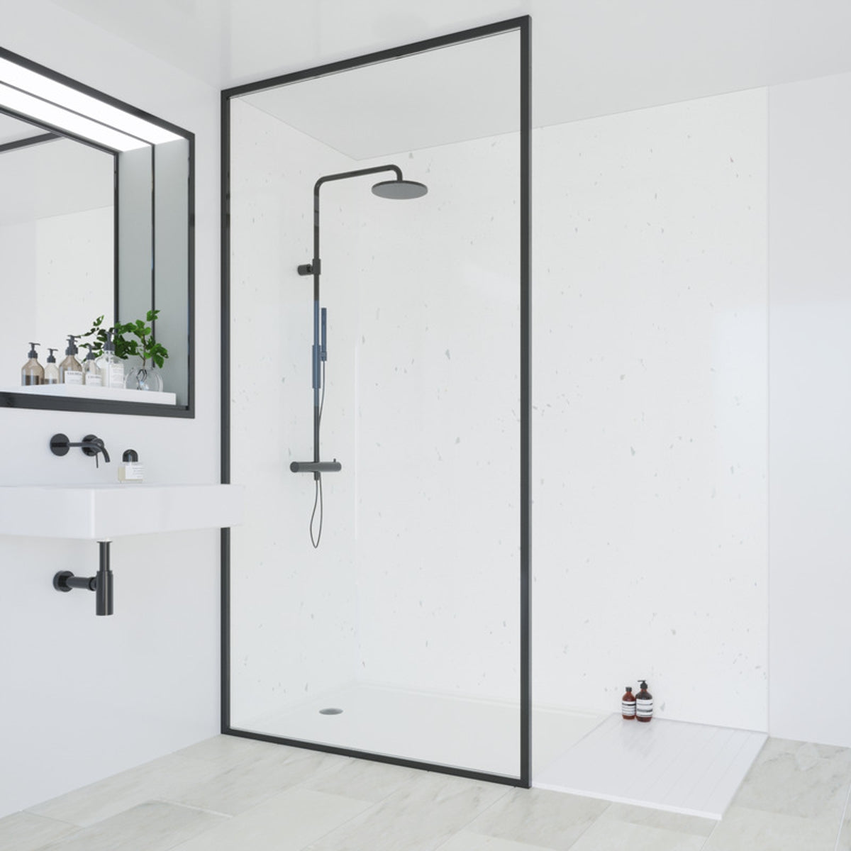 Multipanel Classic Bathroom Wall Panel Hydrolock 2400 x 900mm White Snow 3308 MP9923SHR9HLTG17.