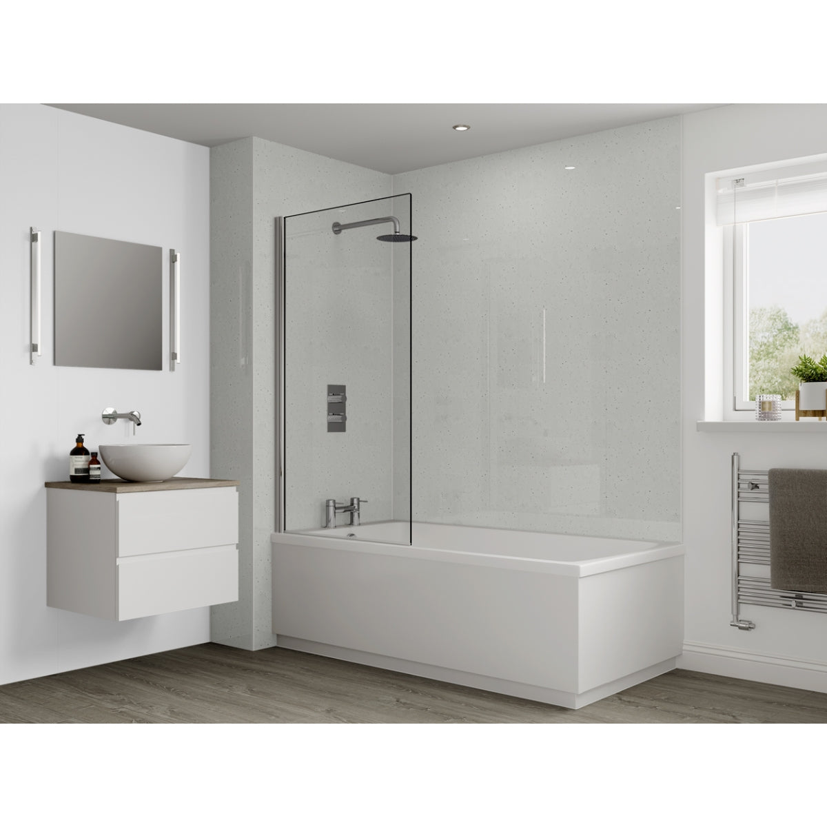Multipanel Classic Bathroom Wall Panel Unlipped 2400 x 1200mm White Snow 3308 MP9923SHR.