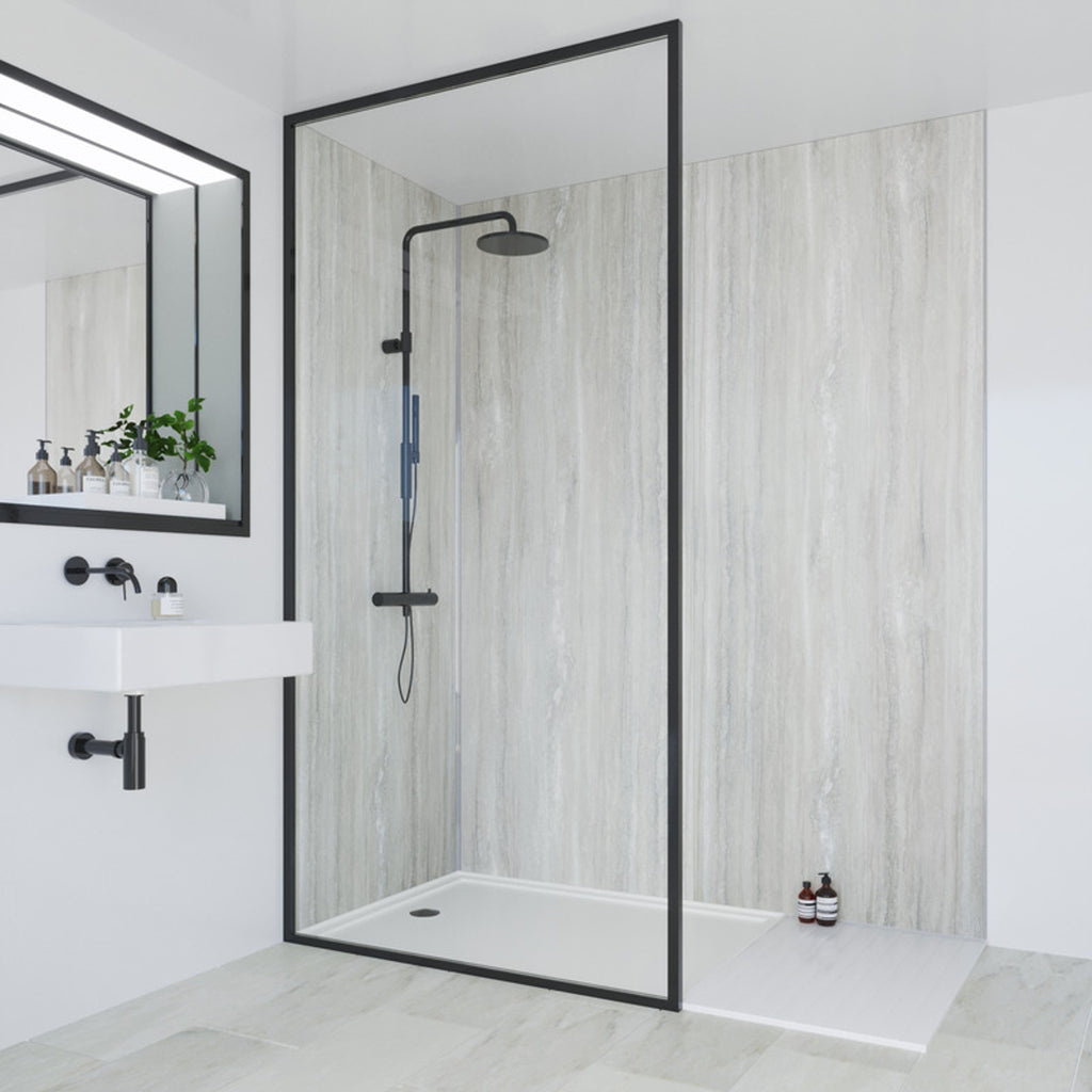 Multipanel Classic Bathroom Wall Panel Jupiter Silver 2.4 M x 900mm MP5001SHR9.