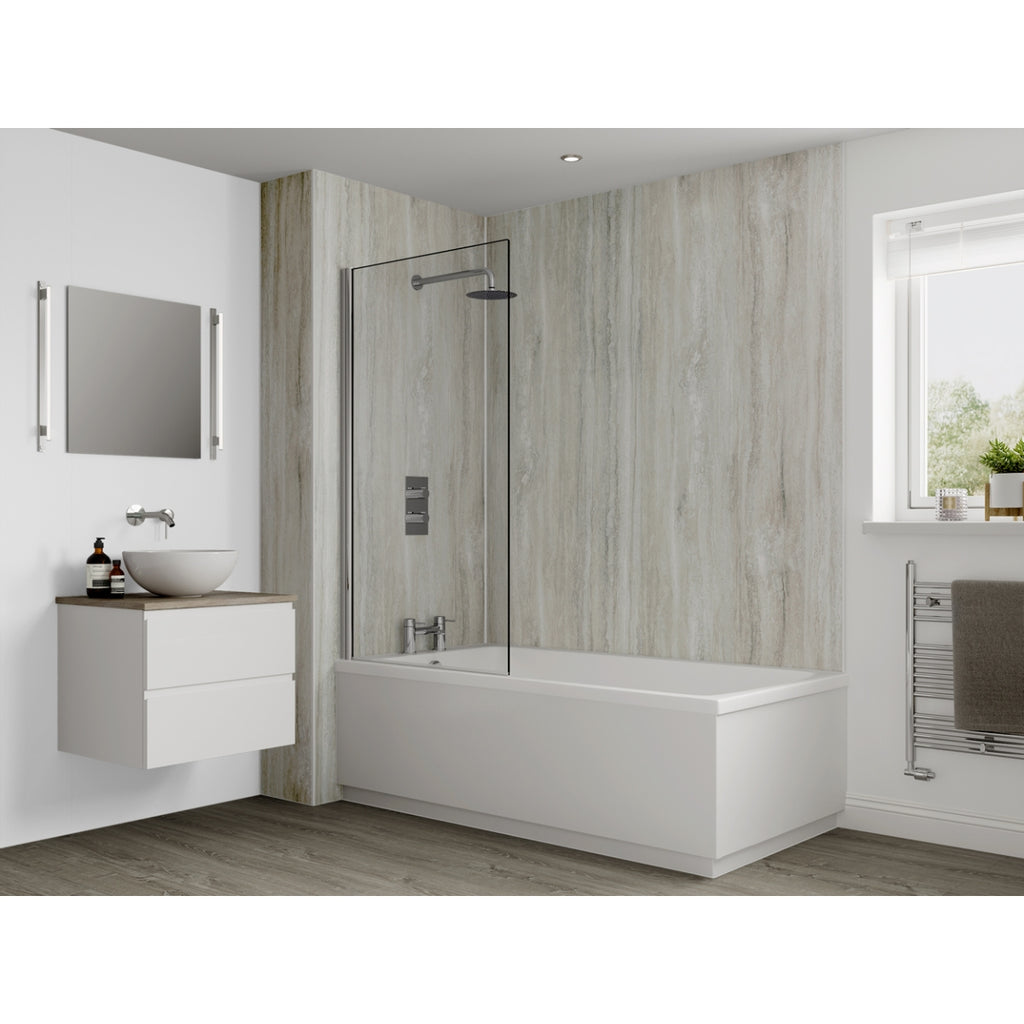 Multipanel Classic Bathroom Wall Panel Jupiter Silver 2.4 M x 900mm MP5001SHR9.