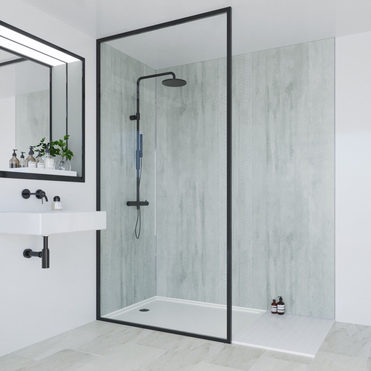 Multipanel Linda Barker Collection Bathroom Wall Panel Hydrolock 2400 x 1200mm Concrete Formwood 6362 ML6362SHRHLTG17.
