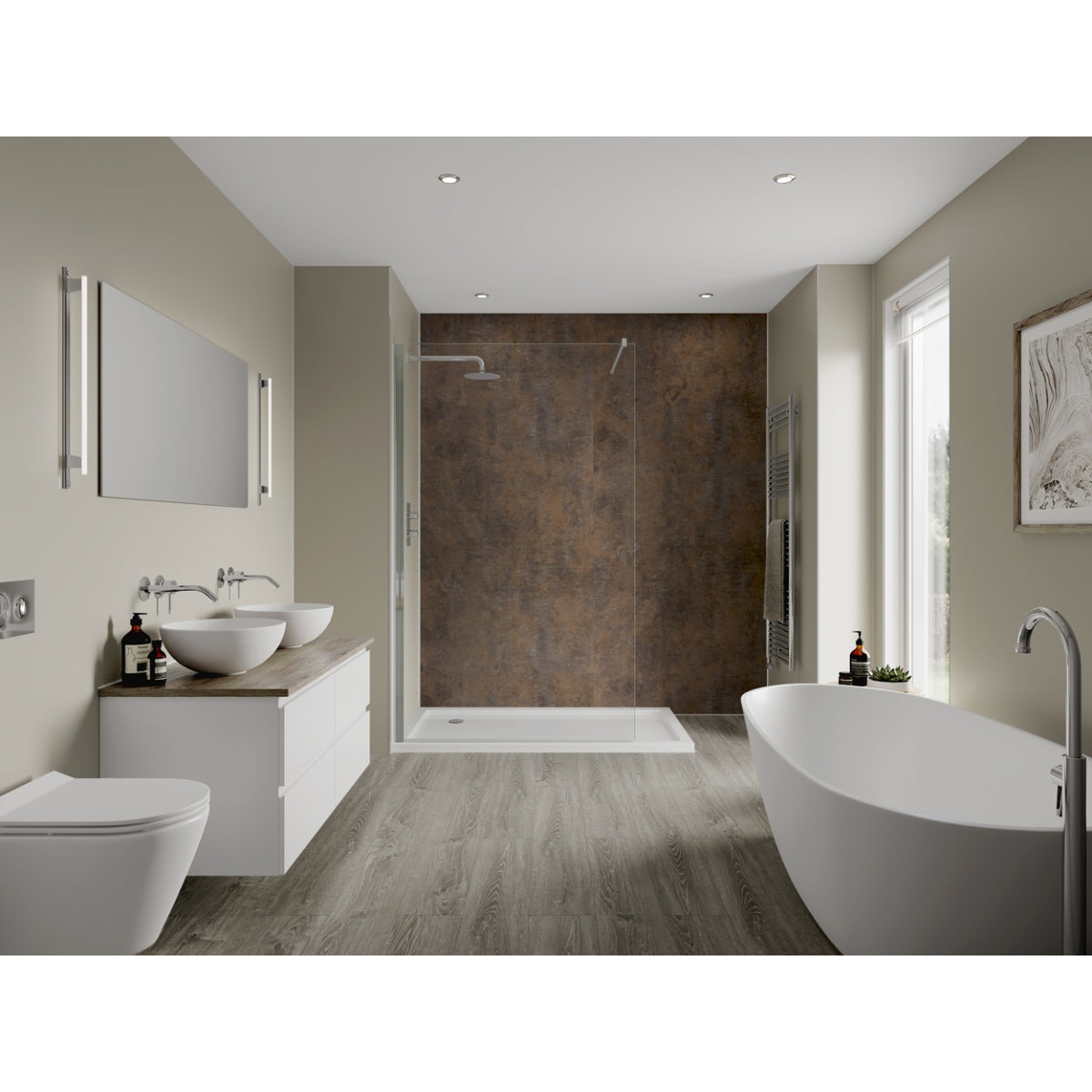 Multipanel Linda Barker Bathroom Wall Panel Unlipped Corten Elements 2.4 M x 1.2 M ml8832SHR.