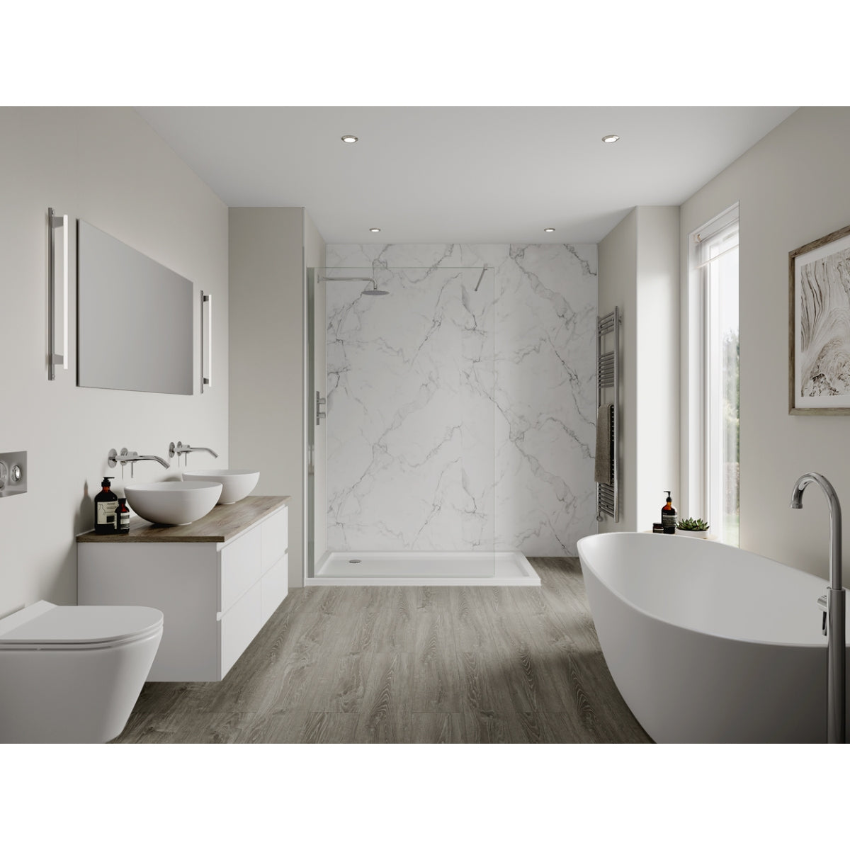 Multipanel Linda Barker Square Edge 2400 x 598mm Calacatta Marble ML3460STD.