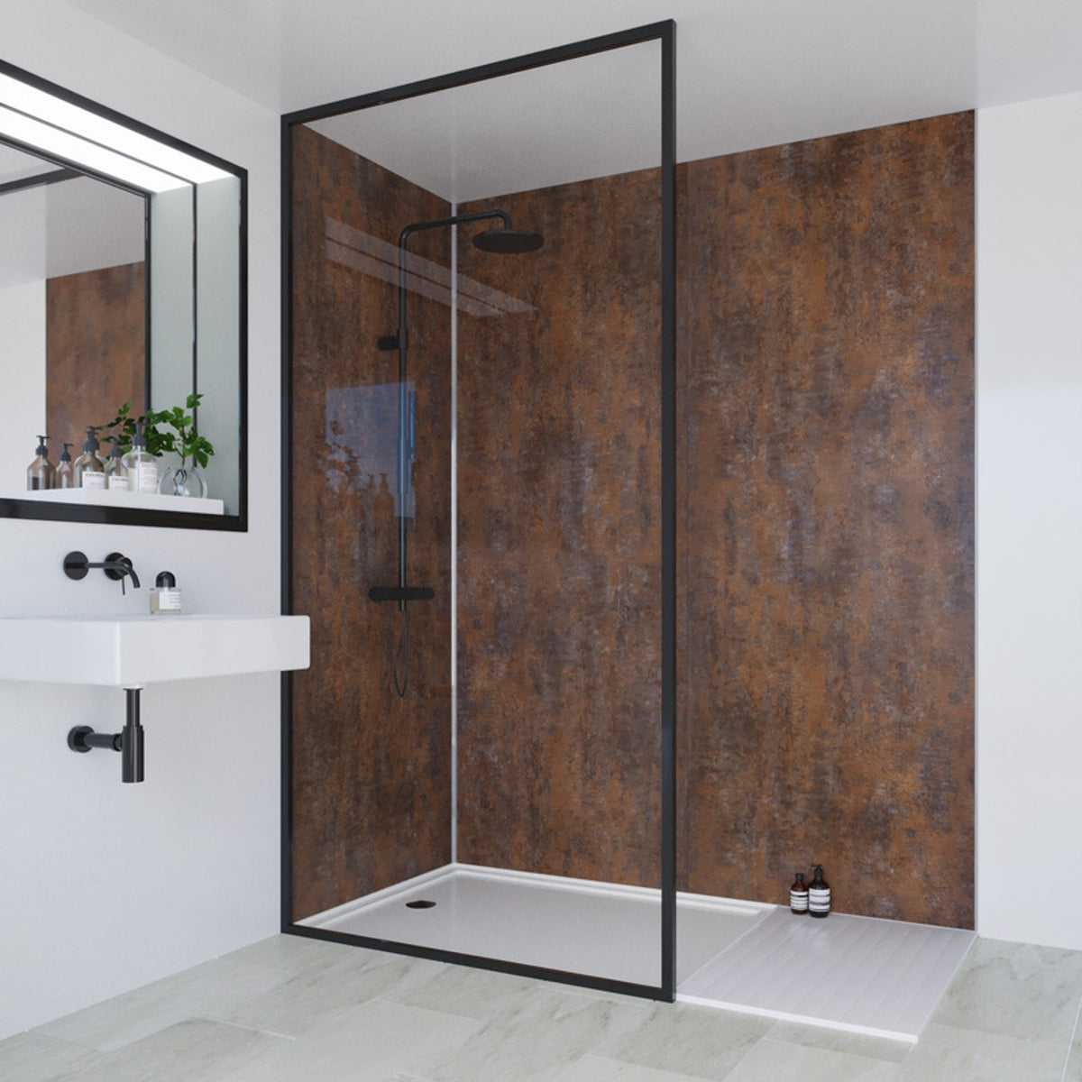 Multipanel Linda Barker Bathroom Wall Panel Unlipped Corten Elements 2.4 M x 598mm ml8832STD.