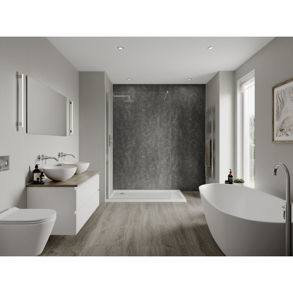 Multipanel Linda Barker Bathroom Wall Panel Unlipped Graphite Elements 2.4 M x 598mm ml8833STD.