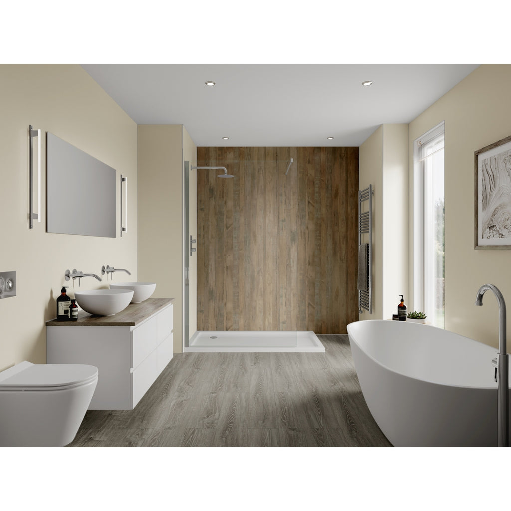 Multipanel Linda Barker Bathroom Wall Panel Unlipped 2.4 M x 900mm Salvaged Plank Elm ml9480SHR9.