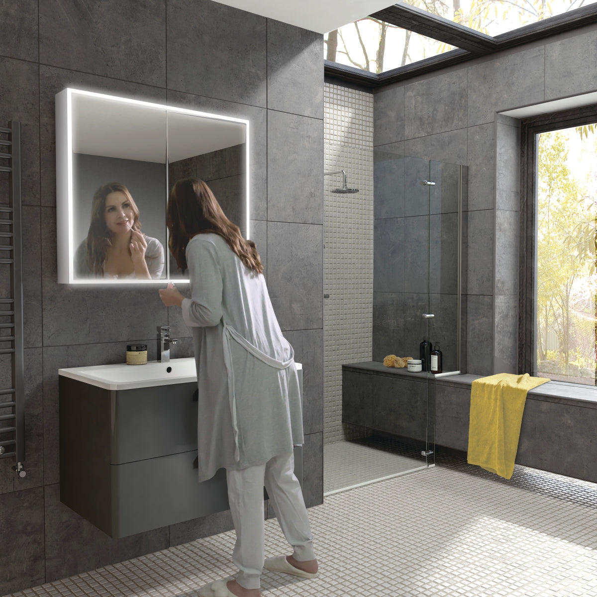 HiB Qubic 80 Bathroom Cabinet Double Door 46600