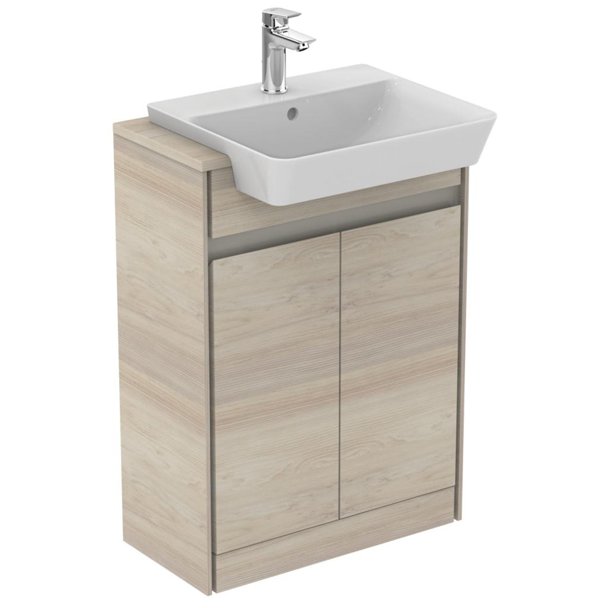 Ideal Standard Philosophy Floor Standing Vanity Unit 600mm Wood Light Grey and Matt White