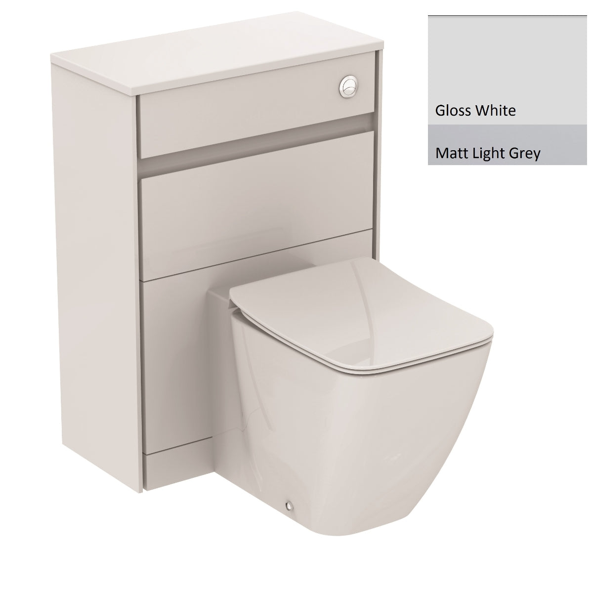 Ideal Standard Philosophy Water Closet Unit 600mm Gloss White and Matt Light Grey