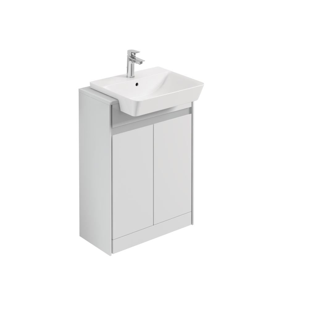 Ideal Standard Philosophy 600mm Floor StandingVanity Unit 2 Door Gloss White + Matt White