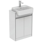 Ideal Standard Philosophy 600mm Floor StandingVanity Unit 2 Door Gloss White + Matt White