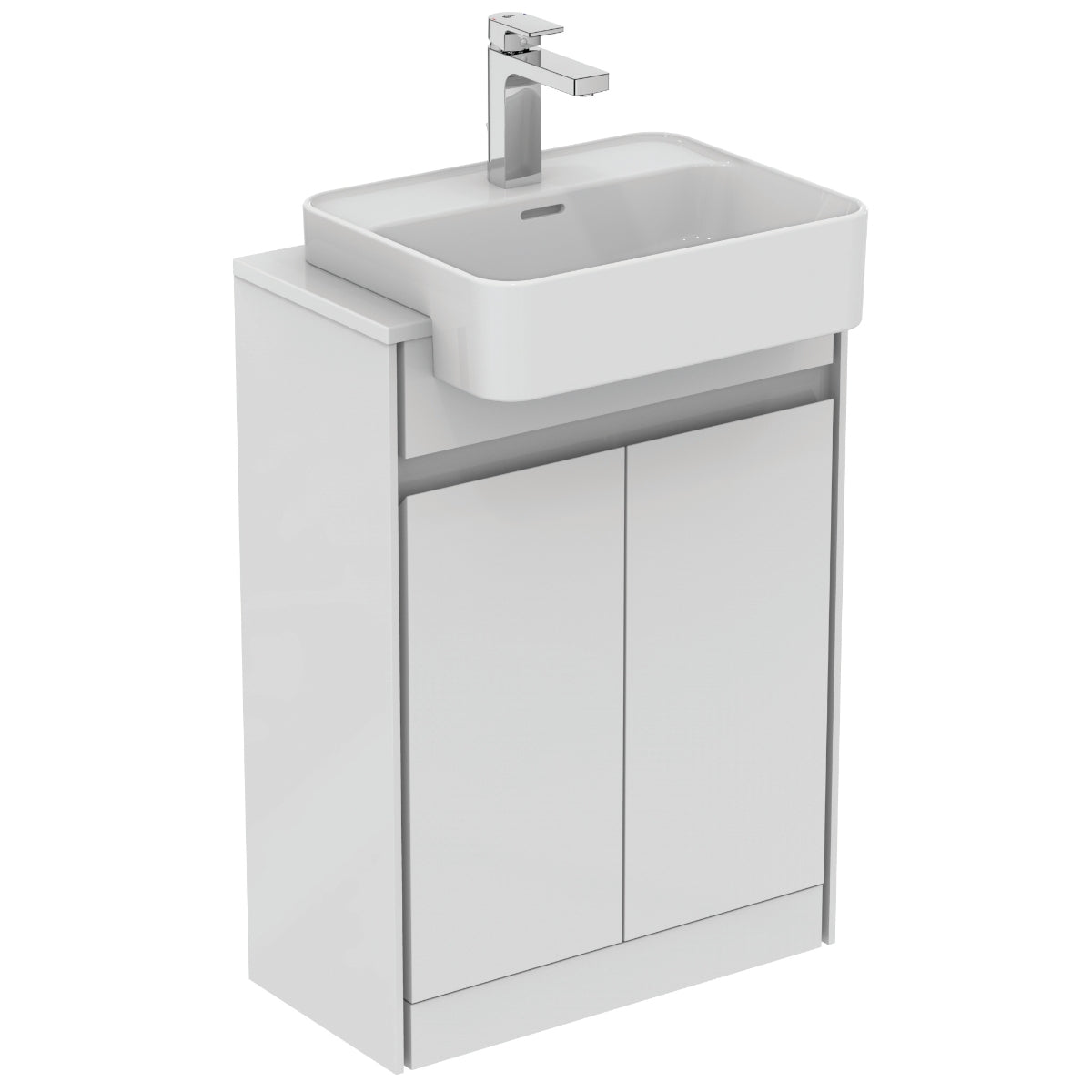 Ideal Standard Philosophy 600mm Floor StandingVanity Unit 2 Door Gloss White + Matt White