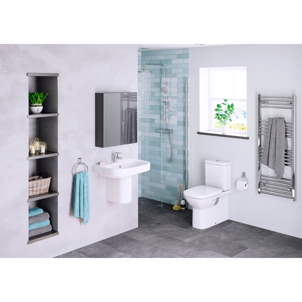 Roca Debba Close  Coupled Closed Back Pan, Cistern + Soft Close Seat