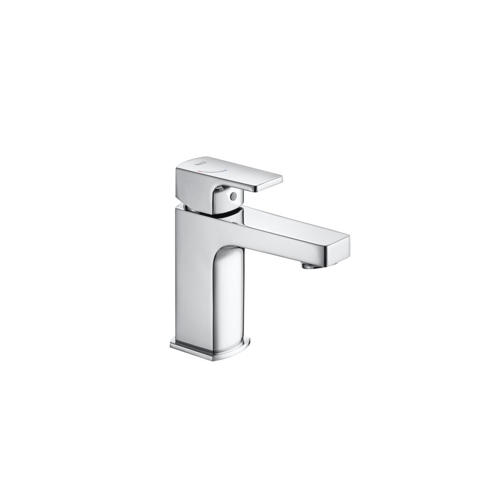 Roca L90 Compact Smooth Body Basin Mixer with Click-Clack Pop-Up Waste Chrome