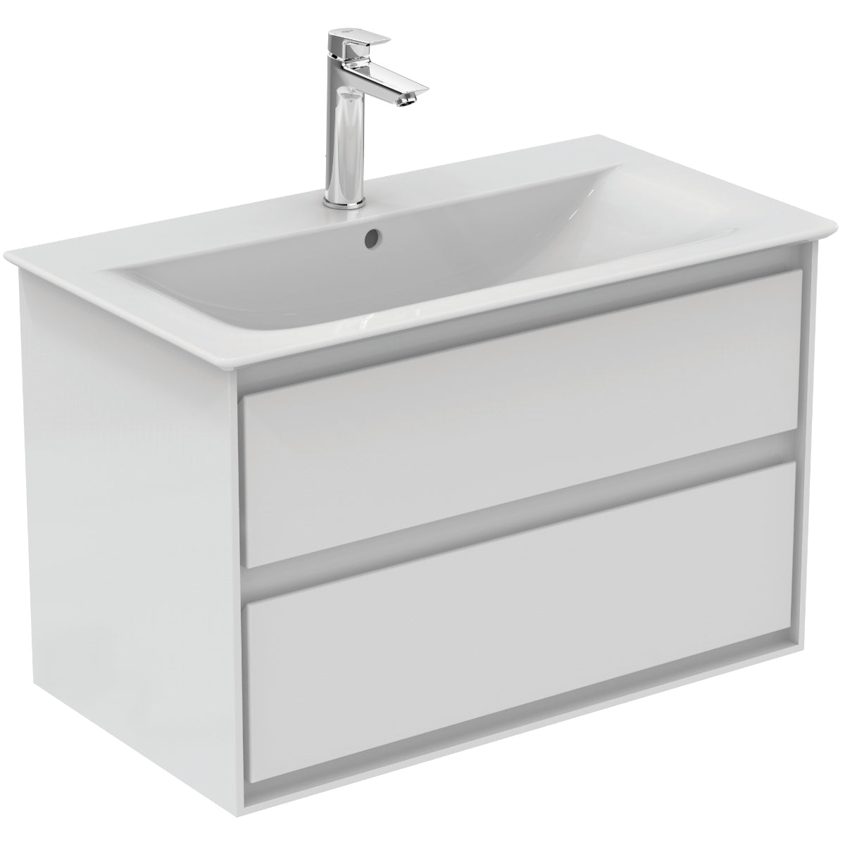 Ideal Standard Philosophy Vanity Unit 800mm 2 Drawer Gloss White & Matt White