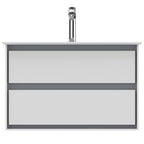 Ideal Standard Philosophy 800mm Wall Hung Vanity Unit 2 Drawers Gloss White + Matt Light Grey