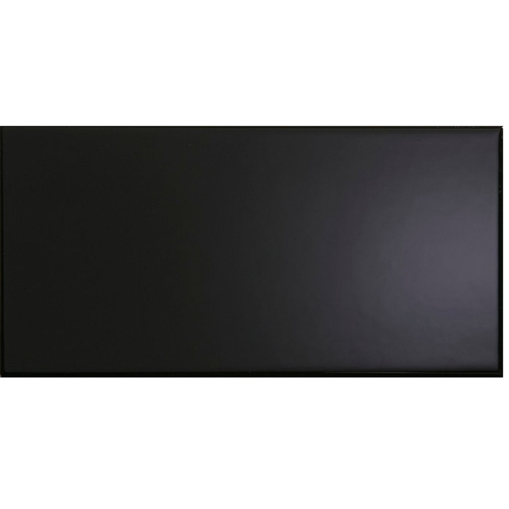 Verona City Black Gloss Ceramic Tile 100 x 200mm Pack of 50
