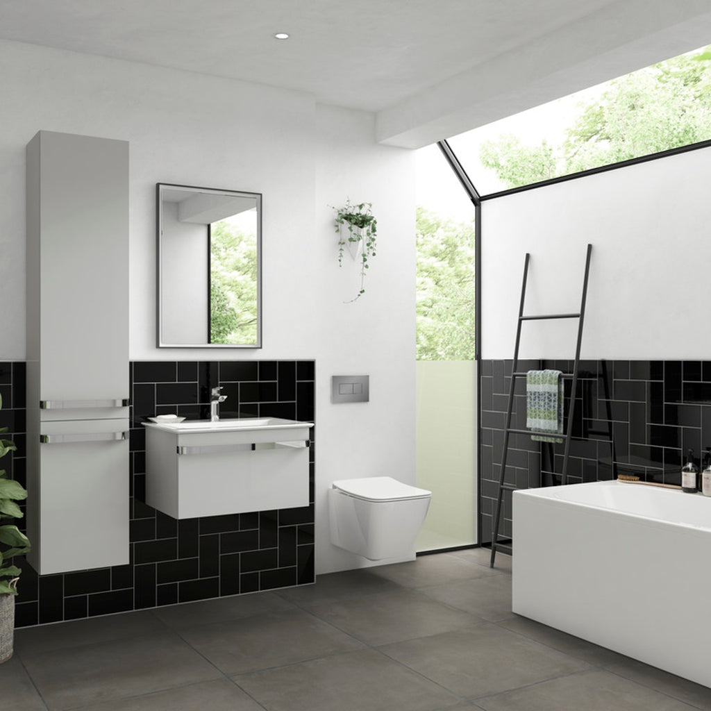 Verona City Black Gloss Ceramic Tile 100 x 200mm Pack of 50