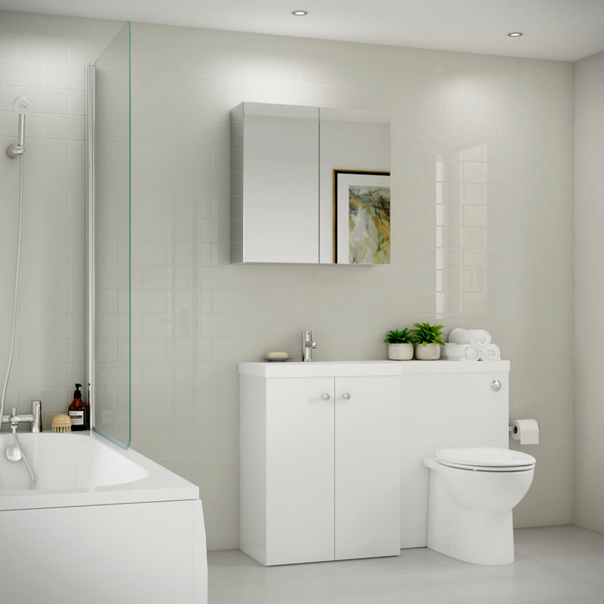 Verona City Grey Gloss Ceramic Tile 100 x 200mm Pack of 50