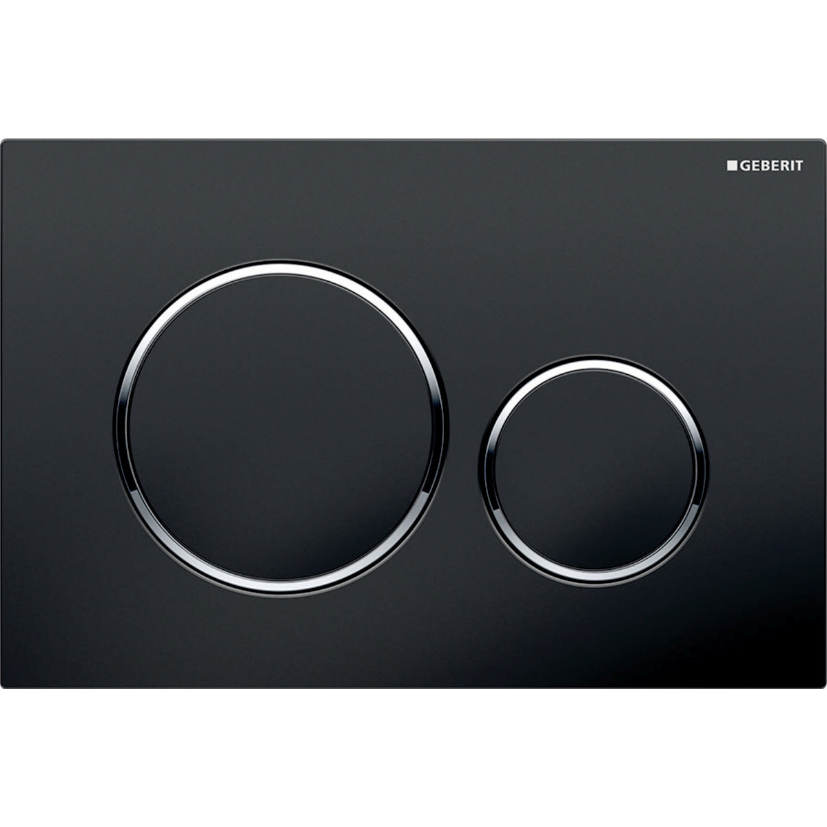 Geberit Sigma20 Dual Flush Plate - Black/Bright Chrome 115.882.KM.1