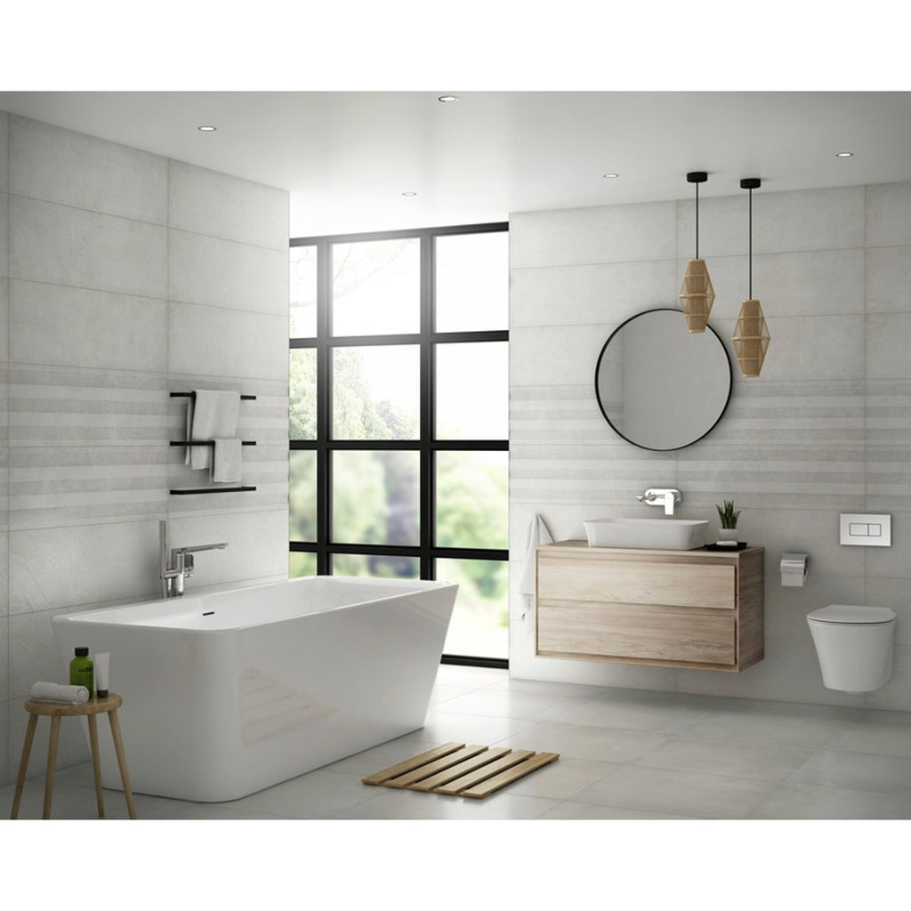 Verona Leeds Grey Matt Ceramic Tile 300 x 900mm Pack of 4