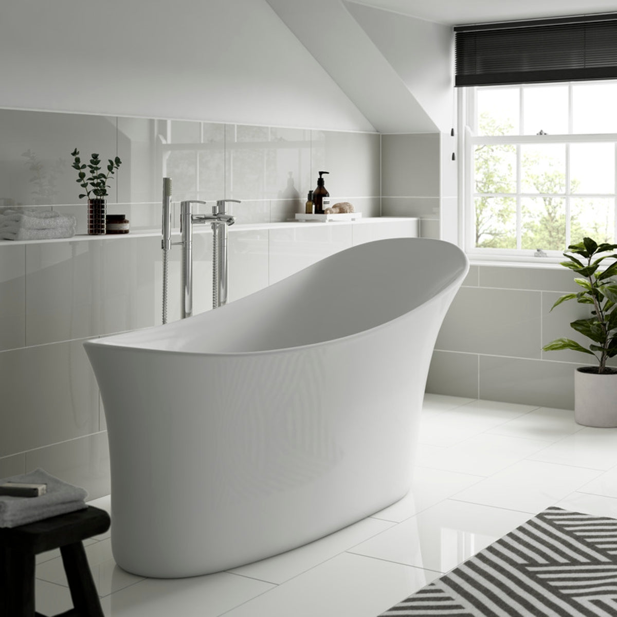 Verona Space Grey Polished Porcelain Tile 300 x 600mm Pack of 6