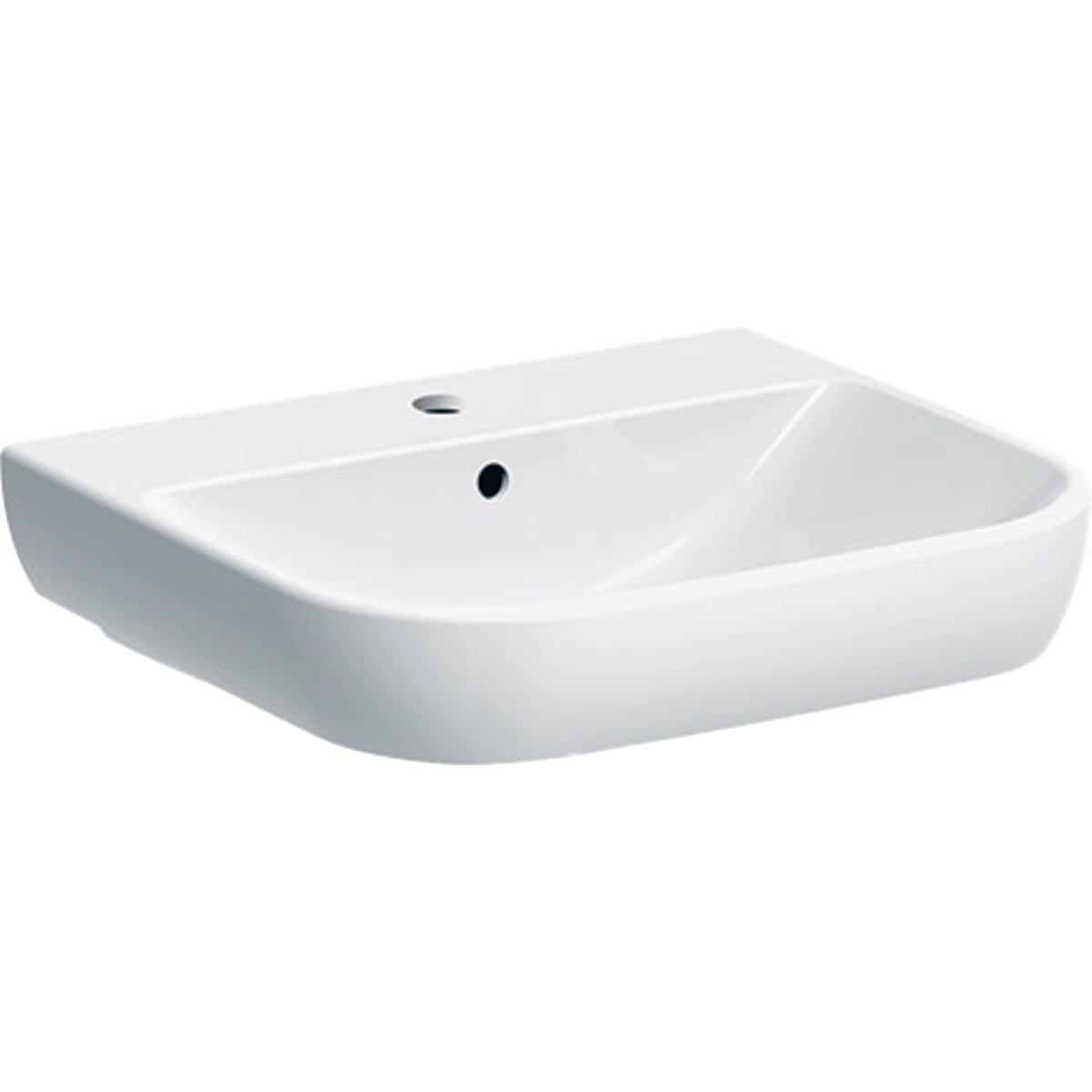 Geberit Smyle 550mm 1 Taphole Washbasin White 500.227.01.1