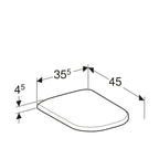 Geberit Smyle Square Soft Close Seat & Cover 500 233 01 1 500.233.01.1