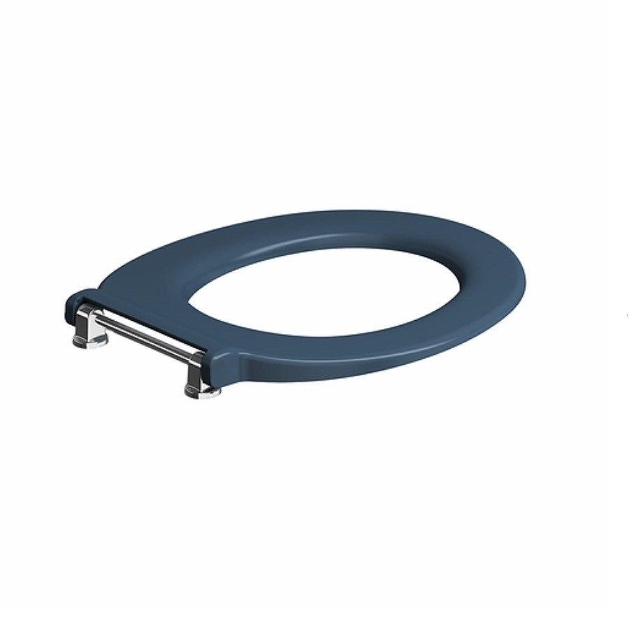 Twyford Avalon WC seat ring, barrier-free, antibacterial, fastening from above: Soft-closing mechanism=no, Fastening=from above, steel blue RAl 5011
