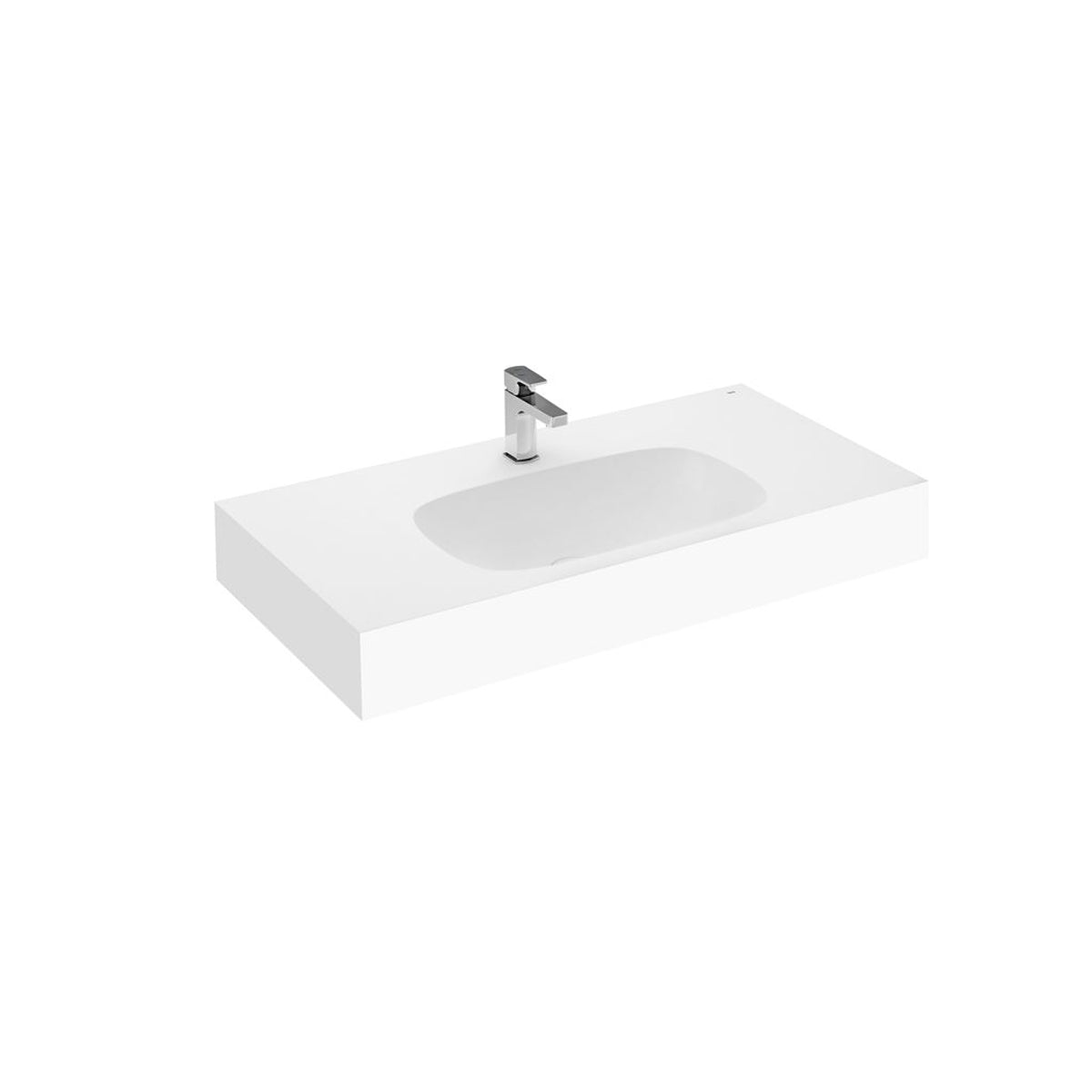 Roca Modo 1000 x 500mm Basin Soft 550 x 310mm Bowl with 125mm Skirt - 1 Taphole