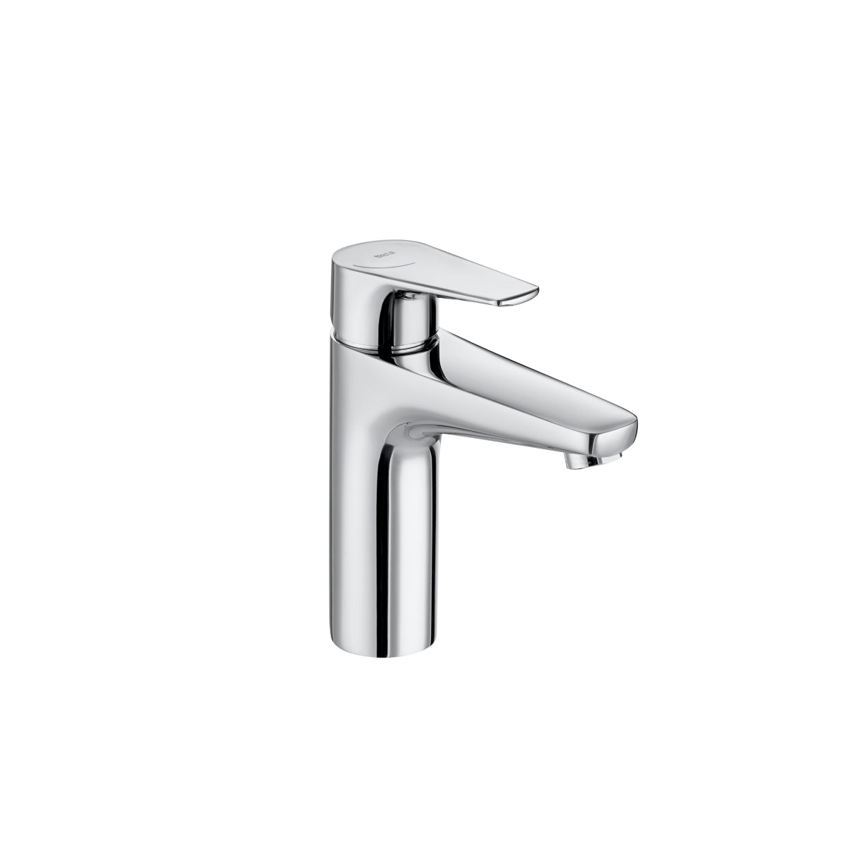 Roca Atlas Medium Height Basin Mixer with Smooth Body and 1/2in Flexible Tails