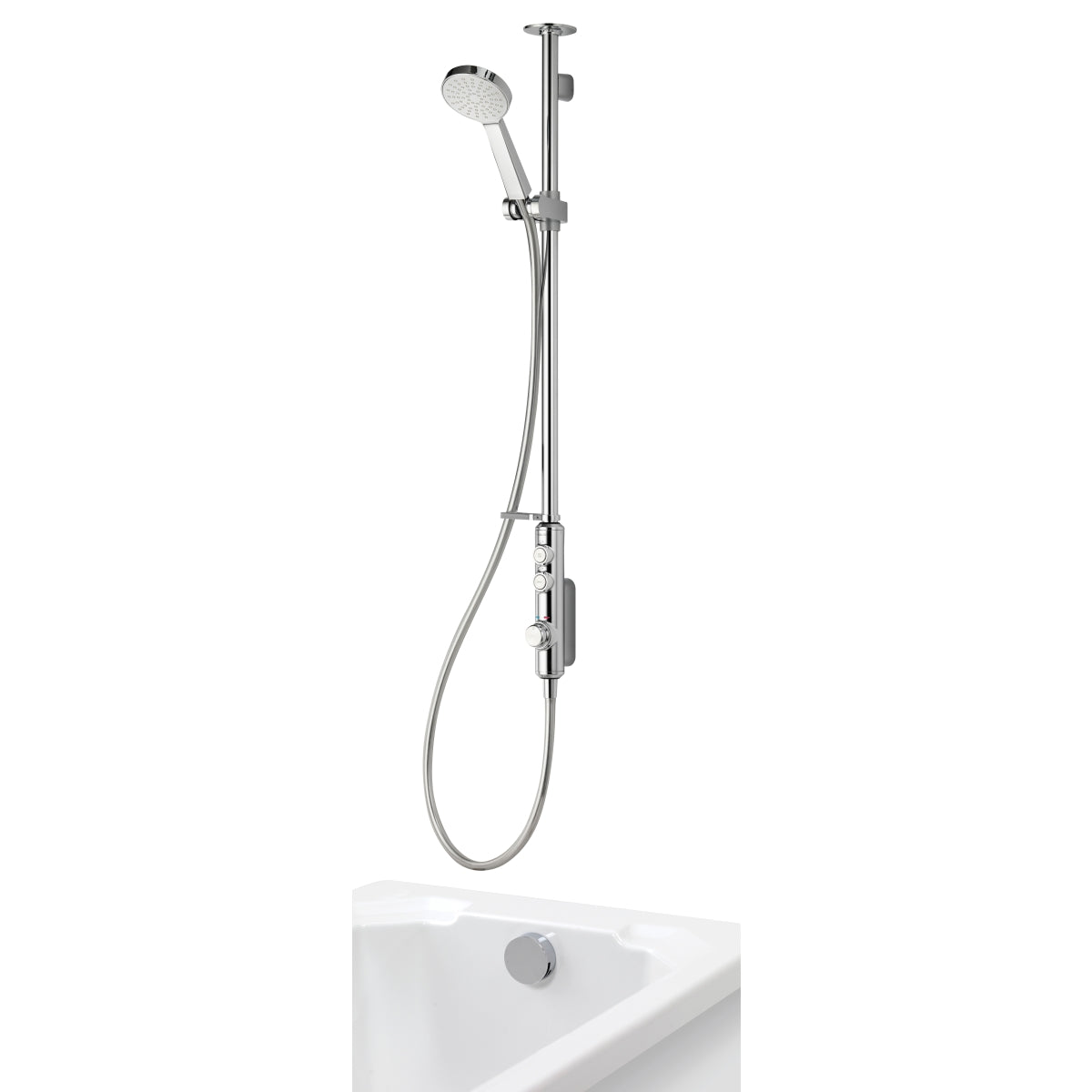 Aqualisa Isystem Digital Shower Diverter Exposed Adjustable Bath Filler - High Pressure/Combi ISD.A1.EV.DVBTX.14