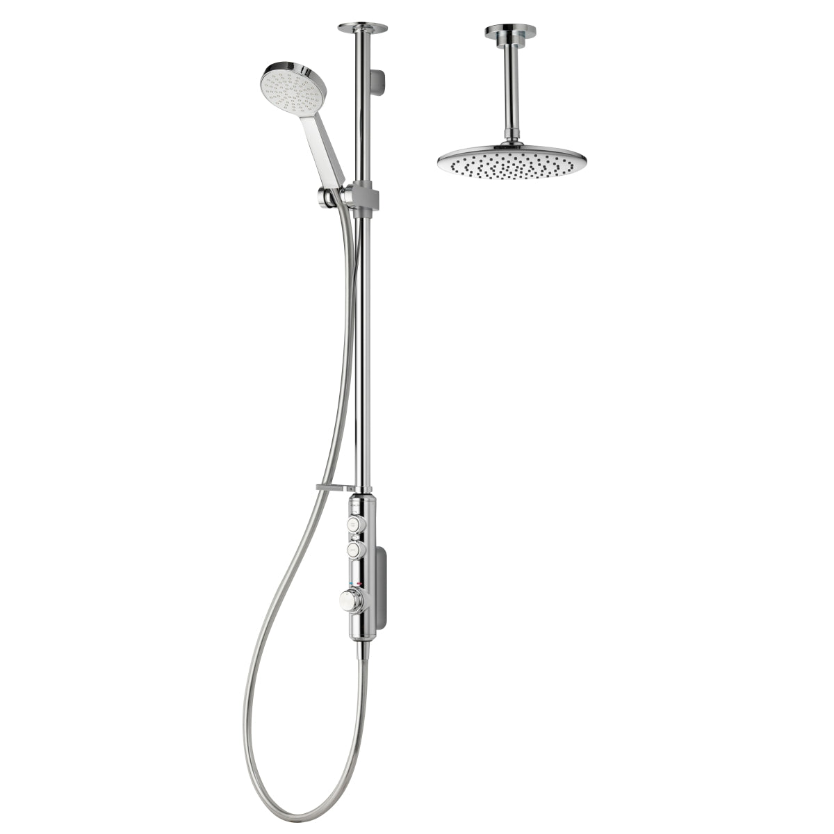 Aqualisa Isystem Digital Shower Exposed Adjustable and Ceiling Fixed Shower Head - High Pressure/Combi ISD.A1.EV.DVFC.14