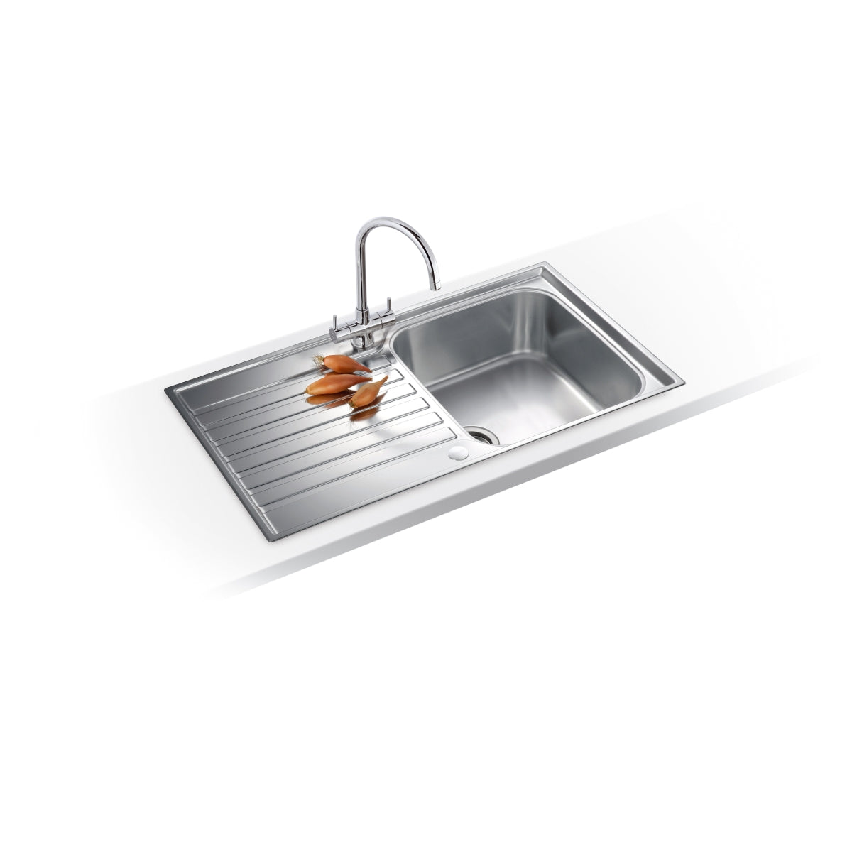Franke Asco Stainless Steel 1 Taphole Kitchen Sink -1.0 Bowl, Reversible 101.0285.636