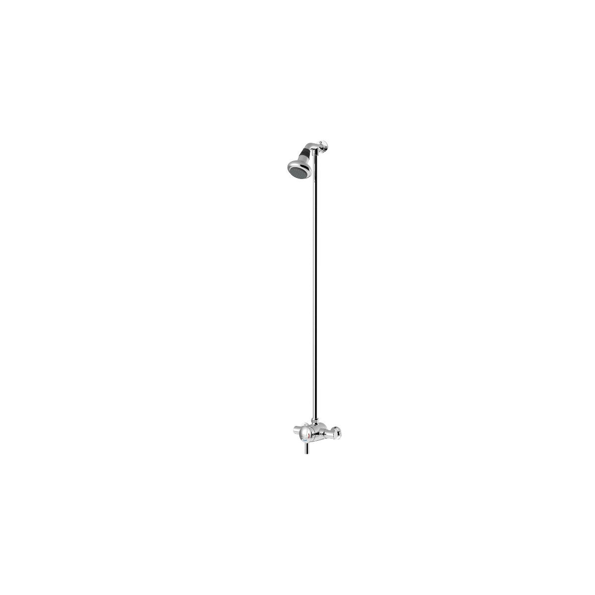 Bristan Opac Thermostatic Exposed Mini Shower Valve with Top Outlet Rigid Riser Chrome MINI2 TS1203 RR C