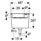 Geberit Low-height Furniture Cistern 6 Litres, Pneumatic Flush Actuation 109 721 00 2 109.721.00.2