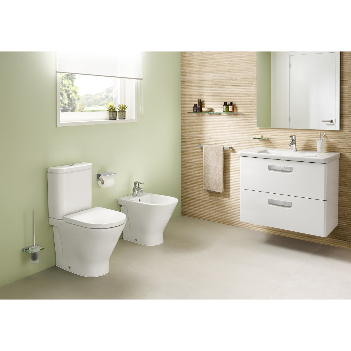 Roca The Gap - Compact Close Coupled Rimless Round Pan, Cistern + Soft Close Seat (MCPB1501752)