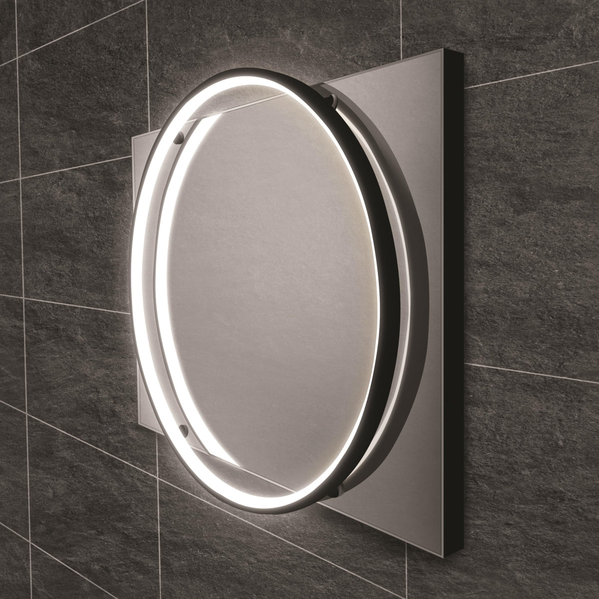 HiB Solas 50 Black Framed Mirror