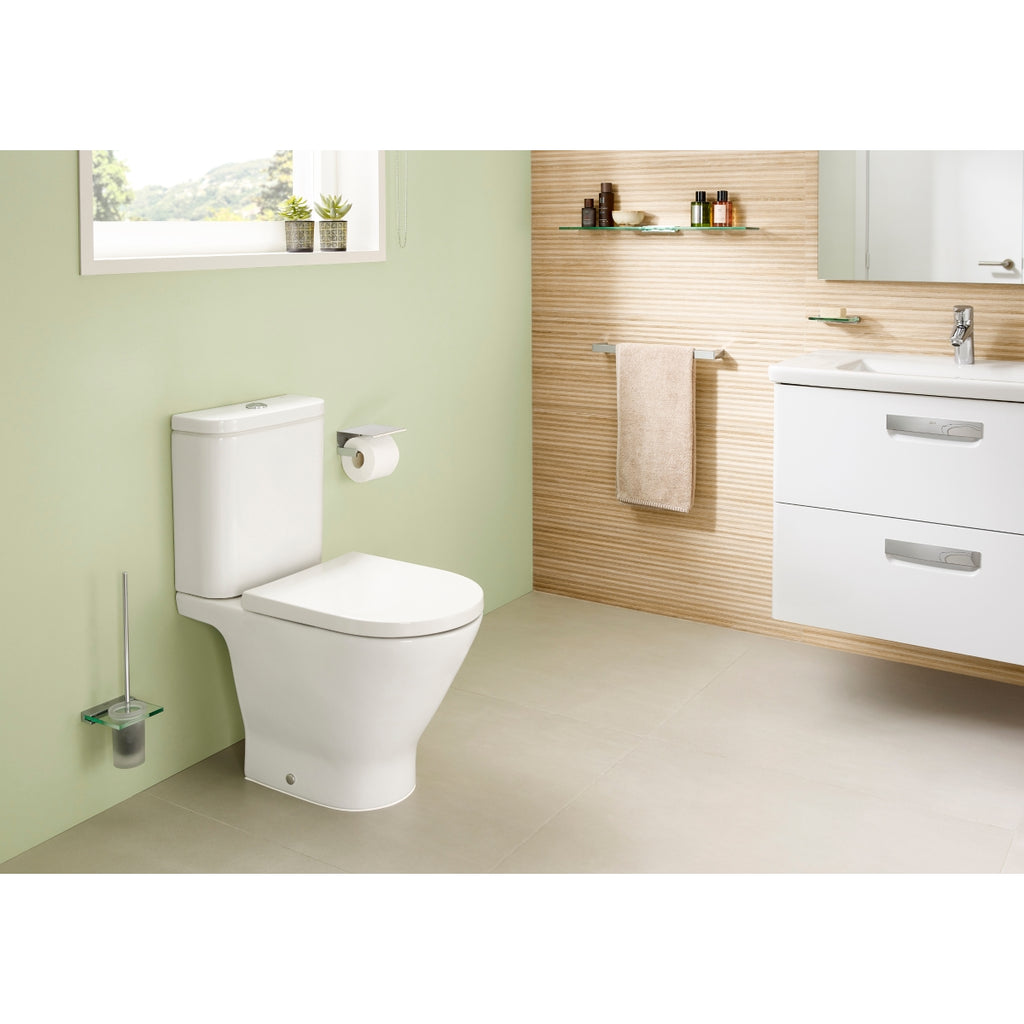 Roca The Gap - Compact Close Coupled Rimless Round Pan, Cistern + Soft Close Seat (MCPB1501752)