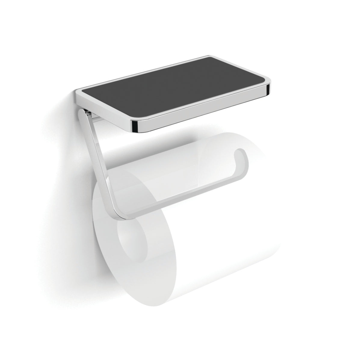 HiB Atto Chrome Shelf & Toilet Roll Holder