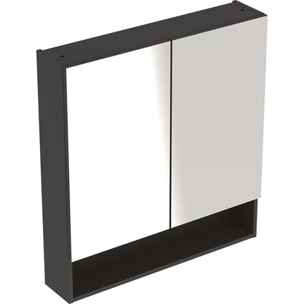 Geberit Selnova Square Mirror Cabinet Two Door 588mm Lava 501 265 00 1 501.265.00.1